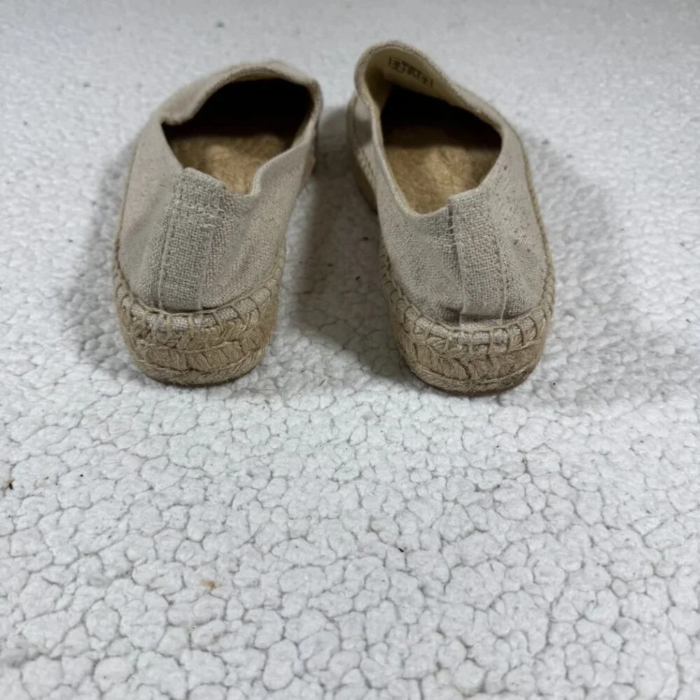 Anthropologie Soludos Womens Beige Pull On Embroidered Cactus Espadrilles Flat 8